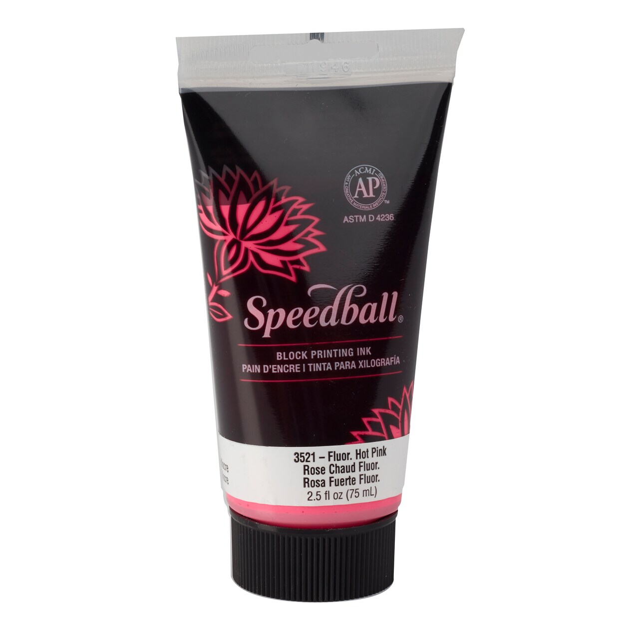 Speedball Block Printing Ink, Water-Based, 2.5 Oz., Fluorescent Hot Pink